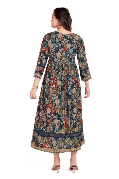 MULTY COLOURED FLORAL FANTASY LONG KURTI