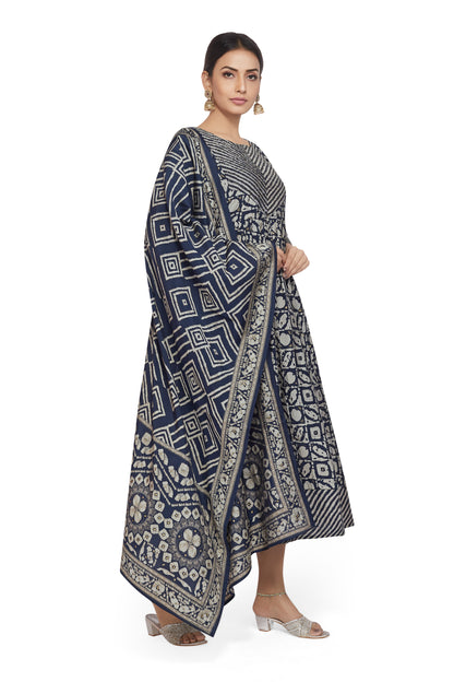 BATIK MUSLIN KURTI WITH DUPATTA