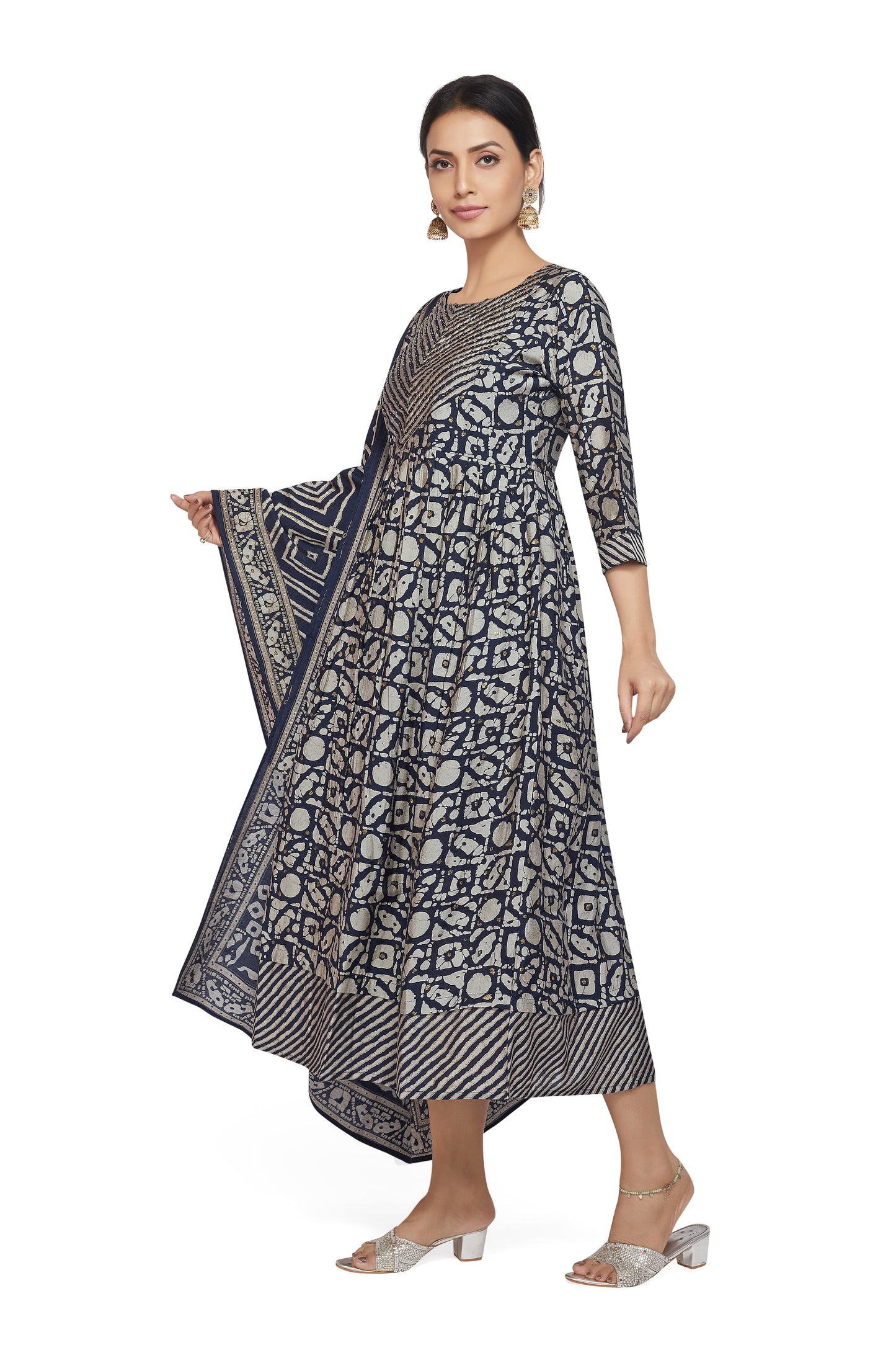 BATIK MUSLIN KURTI WITH DUPATTA