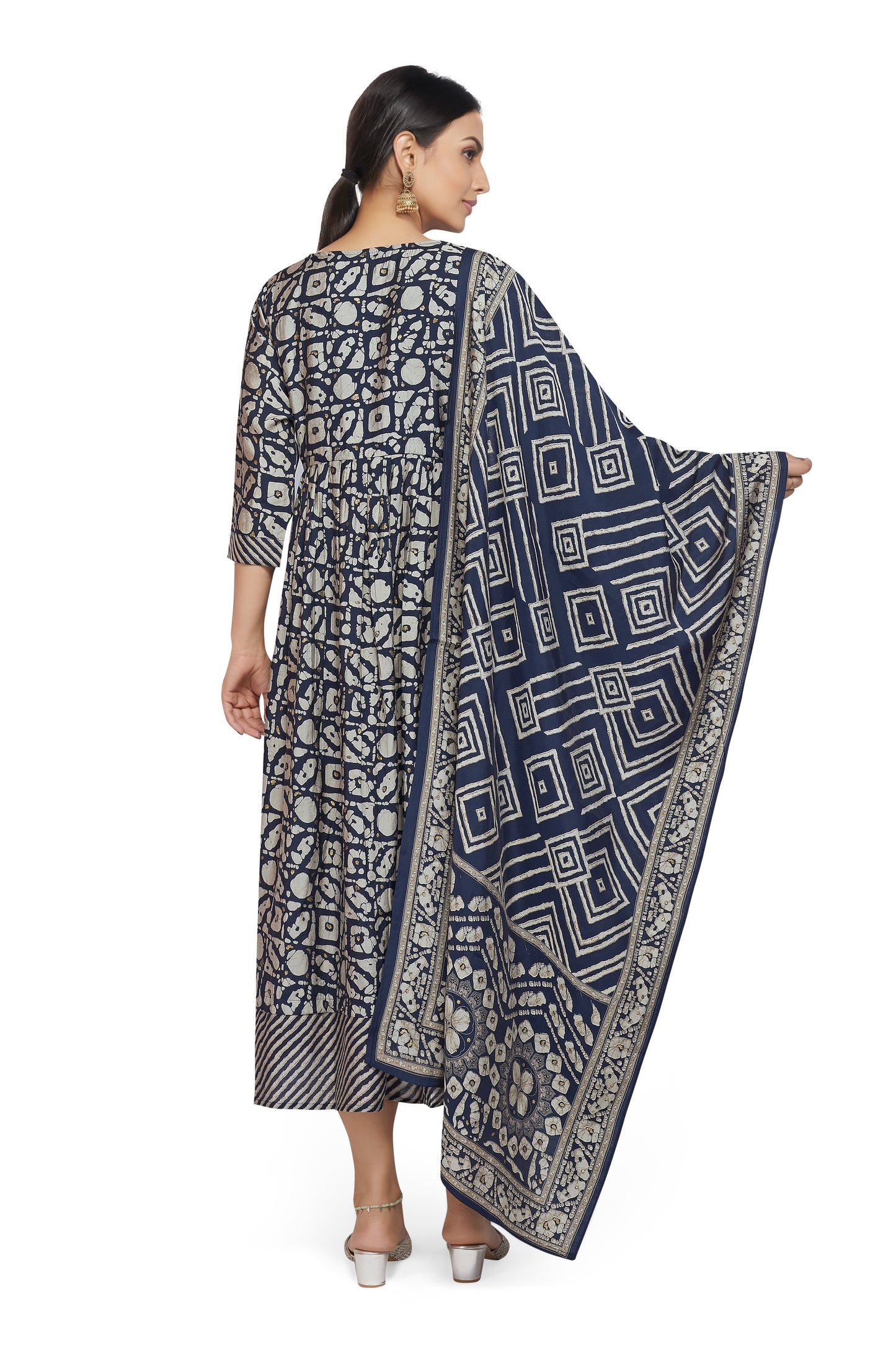 BATIK MUSLIN KURTI WITH DUPATTA