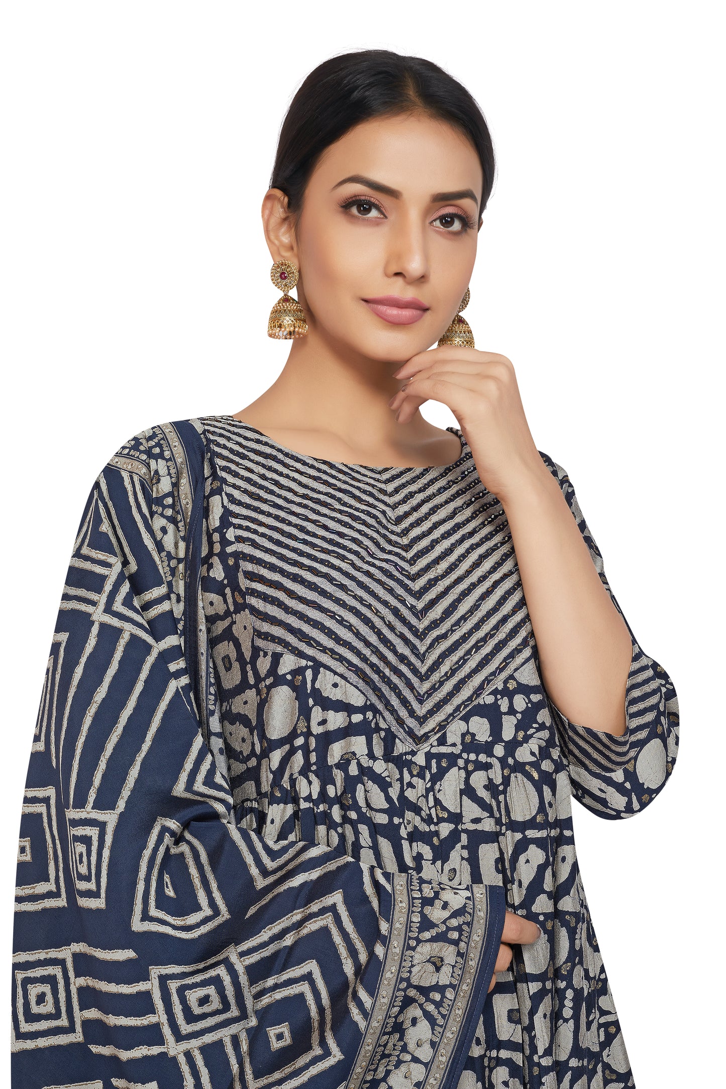 BATIK MUSLIN KURTI WITH DUPATTA