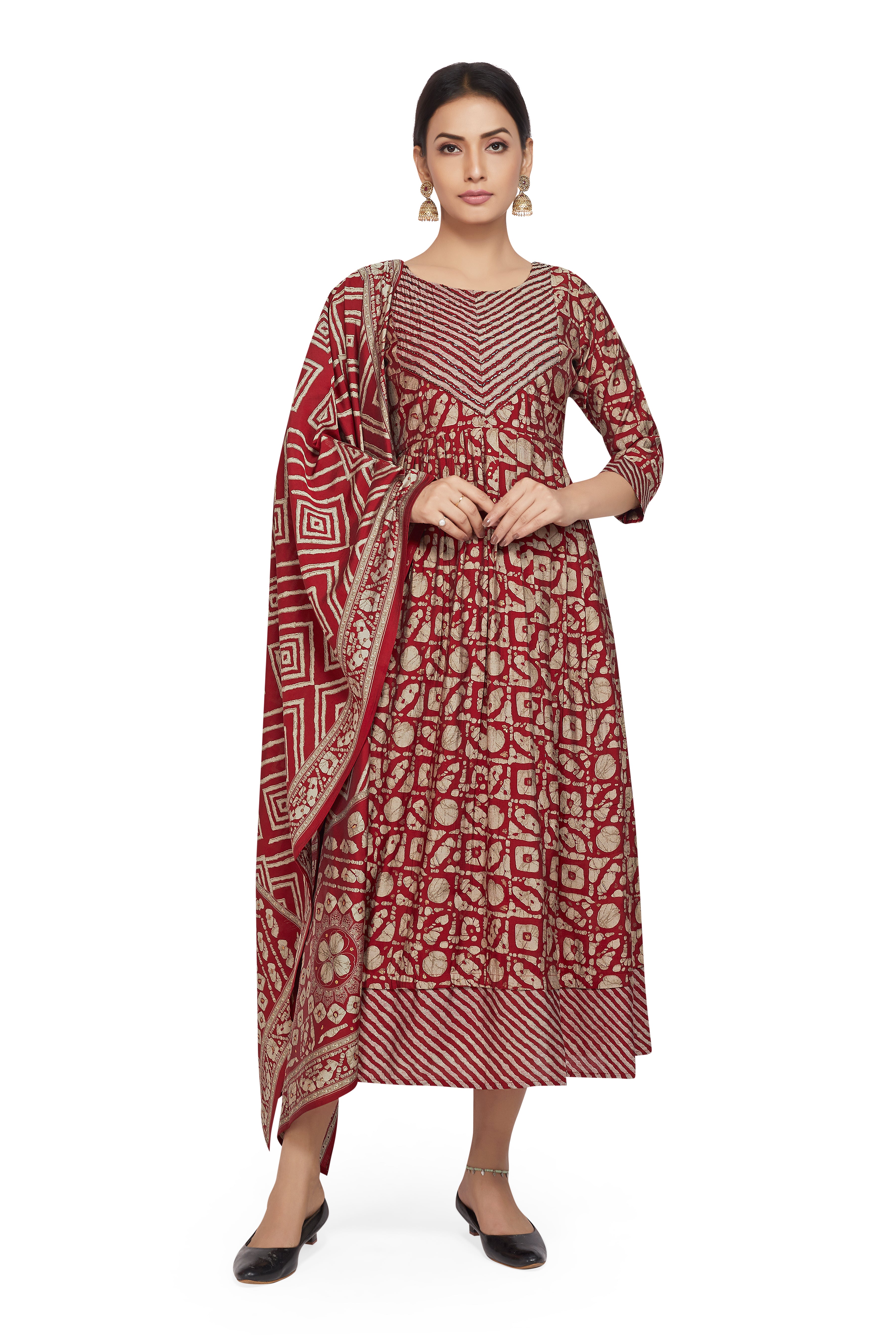 BATIK MUSLIN KURTI WITH DUPATTA