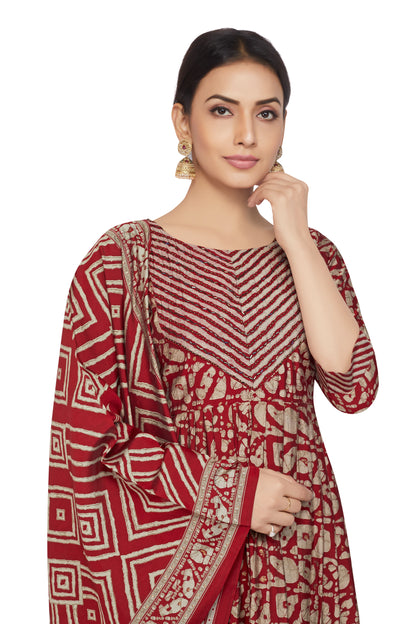 BATIK MUSLIN KURTI WITH DUPATTA