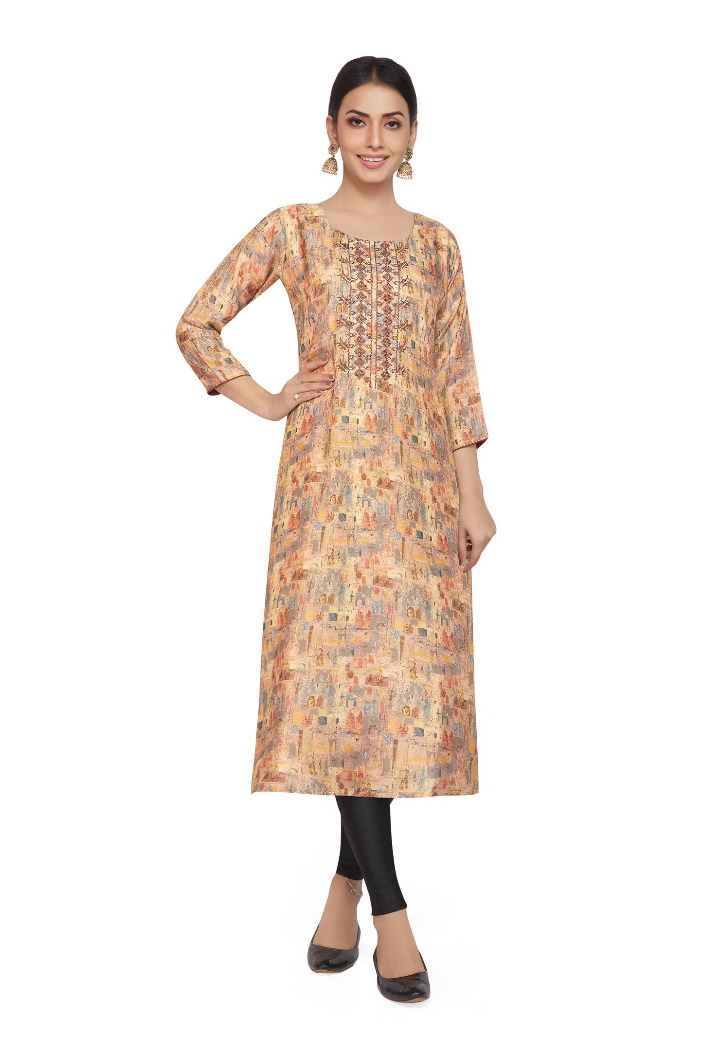 PURE MASLIN MULTI PRINTED KURTI