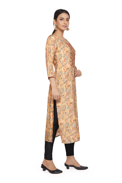 PURE MASLIN MULTI PRINTED KURTI