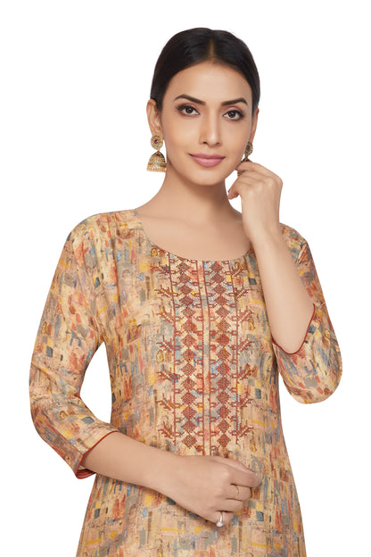 PURE MASLIN MULTI PRINTED KURTI