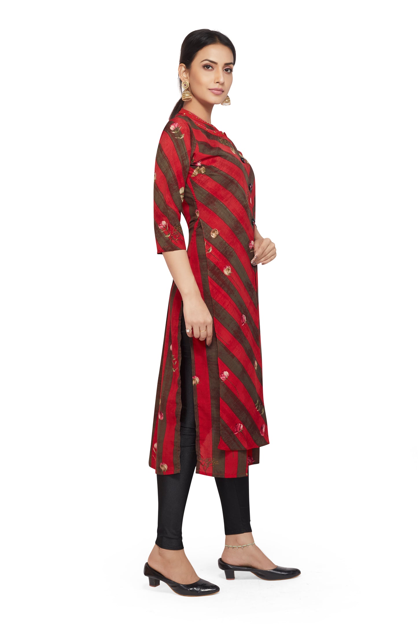 CROSS STRIPED PRINTED KURTI