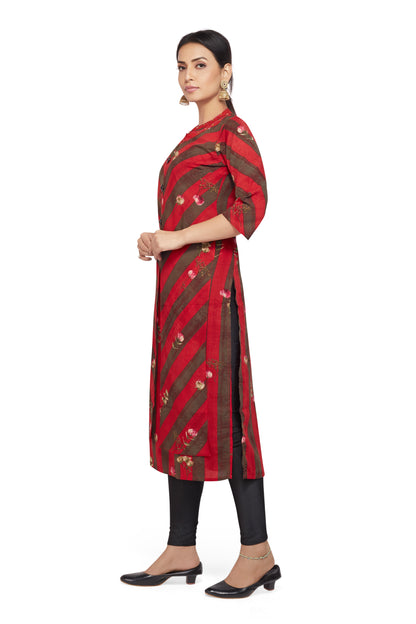 CROSS STRIPED PRINTED KURTI