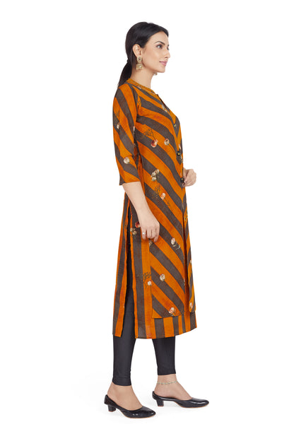 CROSS STRIPED PRINTED KURTI