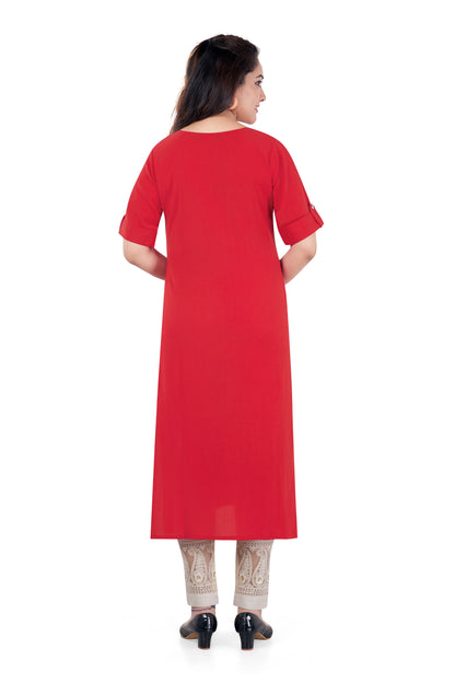 BASIC RED KURTI