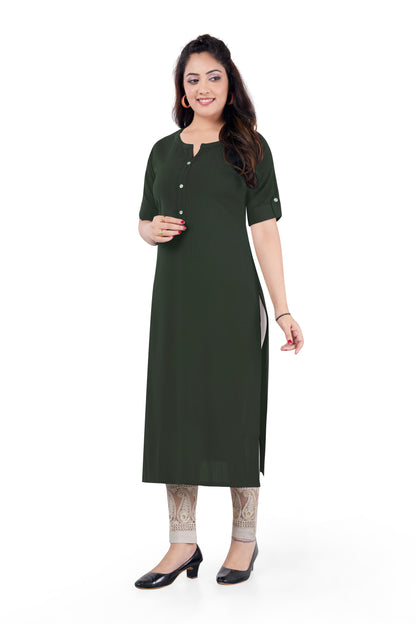 BASIC BOTTLE GREEN KURTI