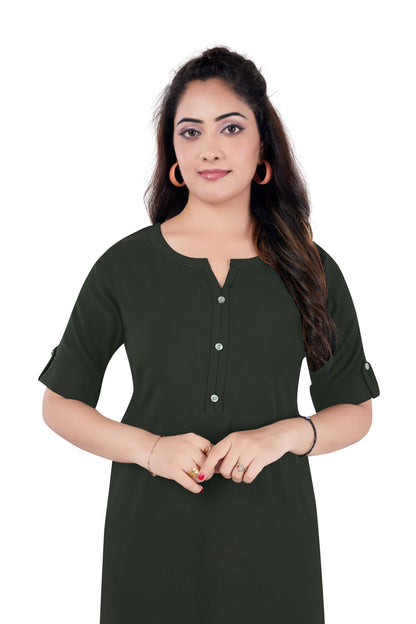 BASIC BOTTLE GREEN KURTI